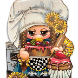 Bakerella-Gnomi, the kitchen-loving gnome. Hand-Painted