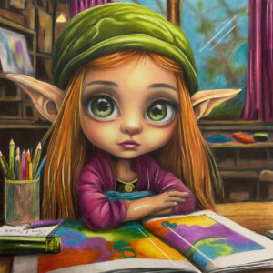 "Nerdy Gnome". Signed Art Print